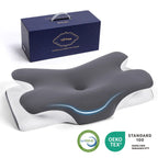Vipfree Cooling Memory Neck Pillow, Adjustable Ergonomic Memory Foam Neck Pillows, Cervical Support