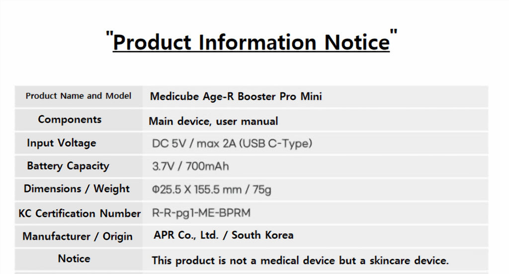 Age-R Booster Pro Mini Skin Toning Device with Rechargeable Battery – White