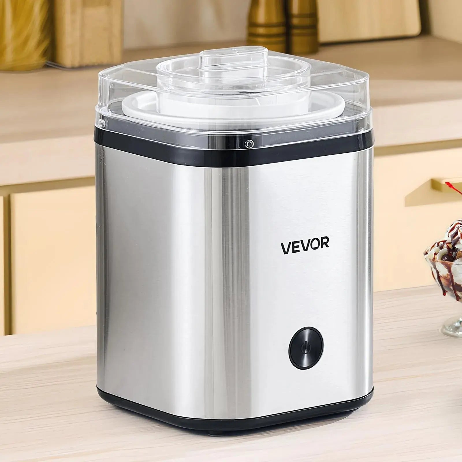 【Summerfinds】Vevor Ice Cream Maker, 2.11 Qt. Large Capacity, Electric Automatic Ice-Cream Machine, with Easy Operation & Cleaning, Stainless Steel Shell, for Homemade Frozen Yogurt, Fruit Sorbet, Gelato, Silver