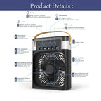 Portable Fan Air Conditioners USB Electric Fan Air Cooler LED Night Light Water Mist Fun 3 in 1 Air Humidifier for Home