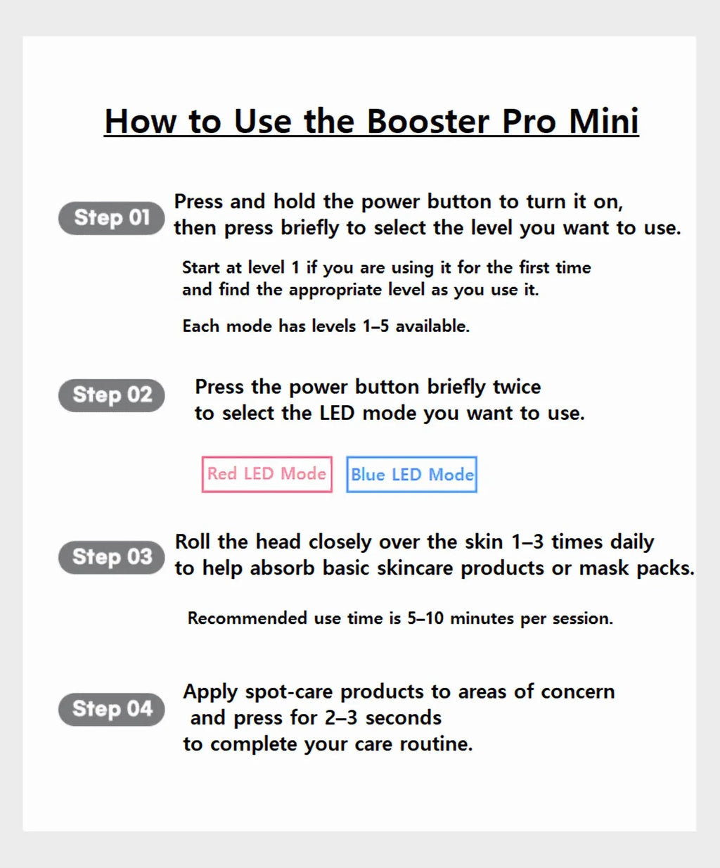 Age-R Booster Pro Mini Skin Toning Device with Rechargeable Battery – White