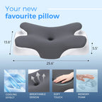 Vipfree Cooling Memory Neck Pillow, Adjustable Ergonomic Memory Foam Neck Pillows, Cervical Support
