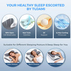 Vipfree Cooling Memory Neck Pillow, Adjustable Ergonomic Memory Foam Neck Pillows, Cervical Support