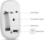 Wireless Mouse, 2.4G Slim Portable Computer Laptop Mouse with Nano Receiver Quiet Silent Optical Mice for Notebook, PC, Laptop, Computer-White and Gold