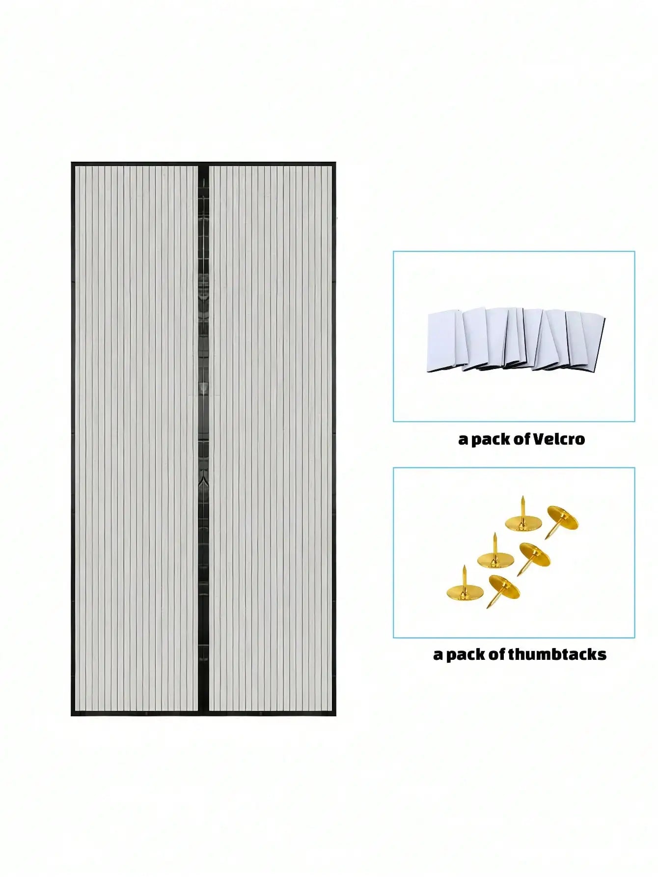 Summer Breathable Magnetic Mosquito Screen Door, Black Polyester Fiber Automatic Sealing Hands-Free Mosquito Net Curtain, Strong Magnetic Suction Design, Suitable For Balcony And Living Room.