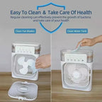 Portable Fan Air Conditioners USB Electric Fan Air Cooler LED Night Light Water Mist Fun 3 in 1 Air Humidifier for Home