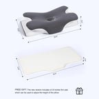 Vipfree Cooling Memory Neck Pillow, Adjustable Ergonomic Memory Foam Neck Pillows, Cervical Support