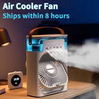 Portable Fan Air Conditioners USB Electric Fan Air Cooler LED Night Light Water Mist Fun 3 in 1 Air Humidifier for Home