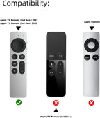Compatible with Apple TV 4K Siri Remote Case 2021, Silky-Soft Anti-Slip Protective Silicone Cover for Siri Remote Control 2Nd Generation [Lanyard Included], Yellow