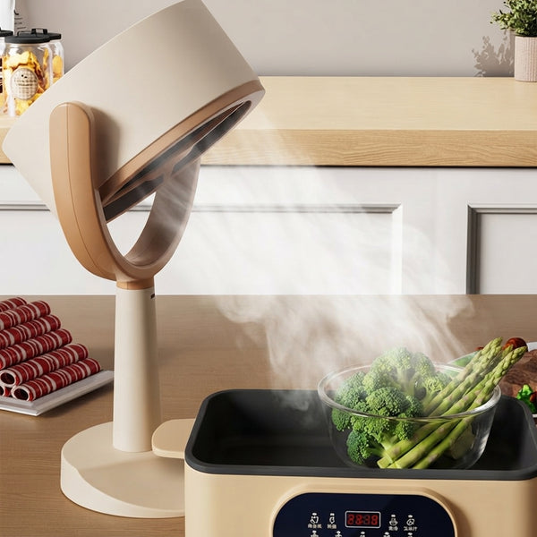 Sleek portable blender with chrome accents on a blush peach surface, styled as a premium lifestyle accessory.
